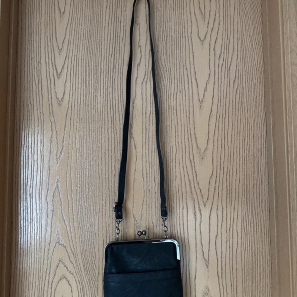 Black Crossbody Bag with Snap Closure